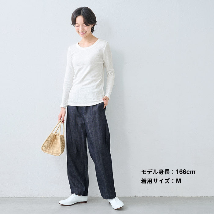 オーガニックコットン マーブルスライス 長袖Tシャツ オフホワイト