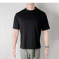 [コットンメンズTシャツ半袖夏]強撚コットン100%メンズ襟高Tシャツ/日本製40代50代60代男性コットン100%ゆったりシルエット大人シンプルナチュラルカジュアル白黒ナチュラル上質素材無地おしゃれ綿100ドライオシャレ