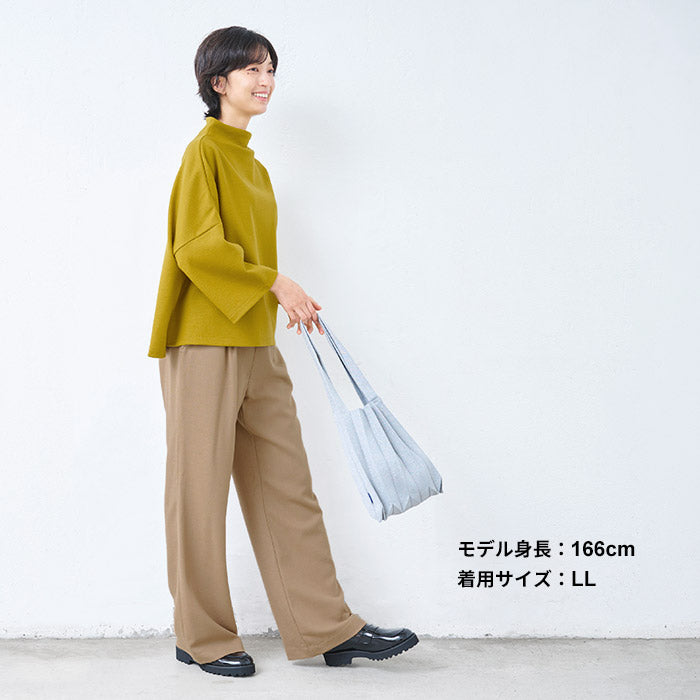 尾州 薄手 ウール100％ 裏地付き ワイドパンツ ベージュ