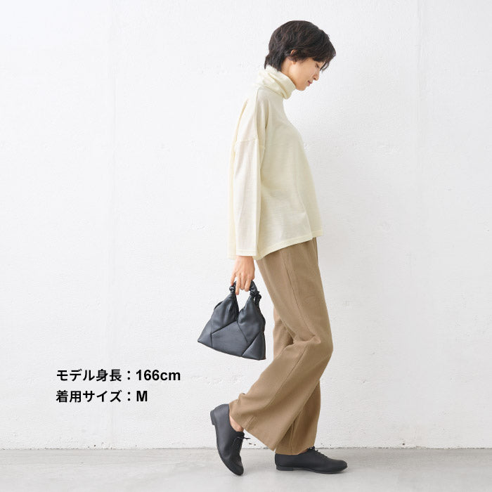 尾州 薄手 ウール100％ 裏地付き ワイドパンツ ベージュ
