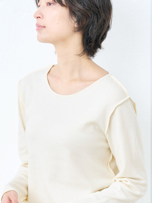 無染色オーガニックコットン100%接結 縫い目表出しインナー