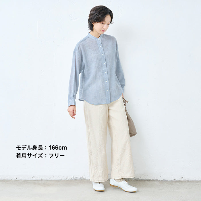 コットン100％ルーズデニムワイドパンツ　生成