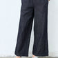 コットン100％ルーズデニムワイドパンツ