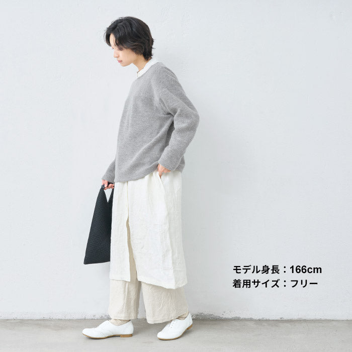 ウールコットンダブルフェイス プルオーバー 杢グレー