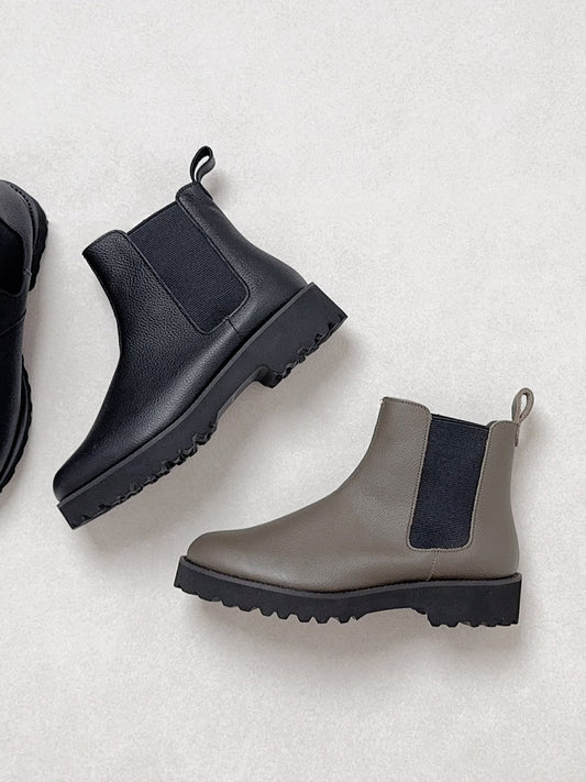 Recipe 柔らかな本革 厚底サイドゴアブーツ RP-569