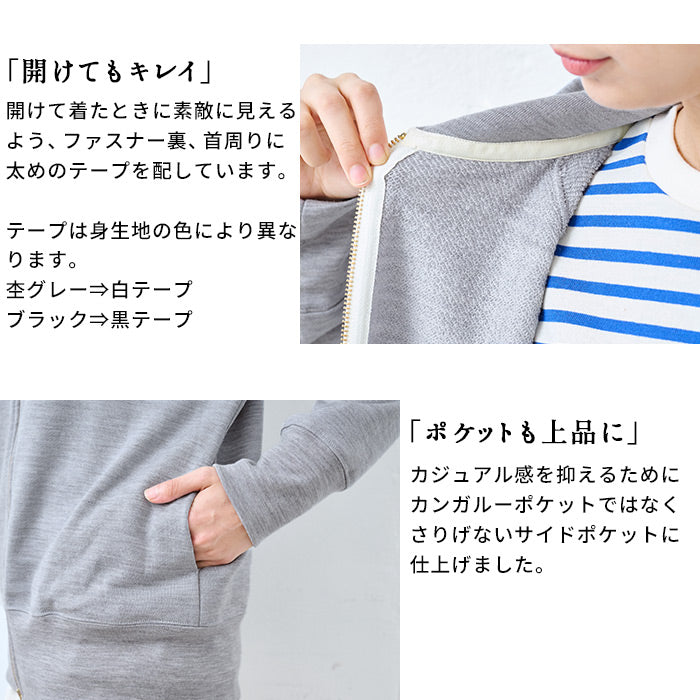 マウントブレスウール100% プレミアム裏毛 ジップアップパーカー 商品説明