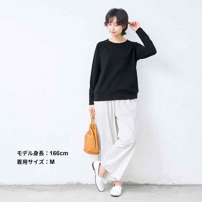 マウントブレスウール100% プレミアム裏毛 ラグランプルオーバー ブラック