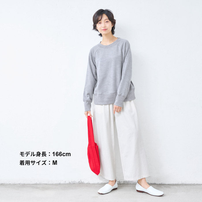 マウントブレスウール100% プレミアム裏毛 ラグランプルオーバー 杢グレー