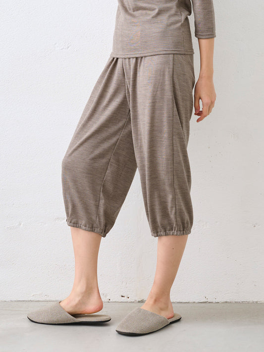 マウントブレスウール100% 裾ゴム入りロングぺチパンツ