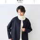 圧縮ウール100% 裏地付き ノーカラージャケット ネイビー