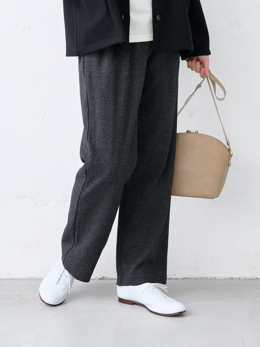 ウール混 360度ストレッチ ストレートパンツ