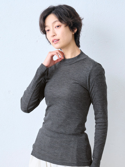 ミラクルウール100% ボトルネックプルオーバー