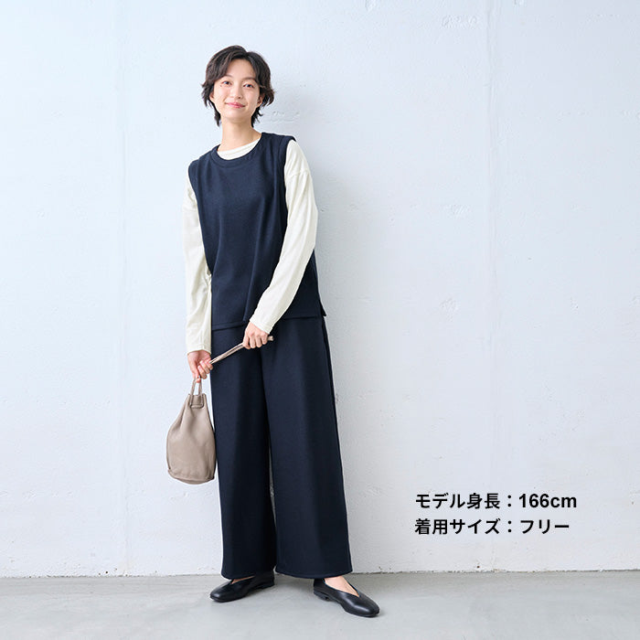 やわらか ウォッシャブル メリノウール100% クルーネック プルオーバー オフホワイト