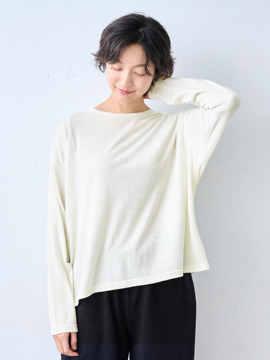 やわらか ウォッシャブル メリノウール100% クルーネック プルオーバー