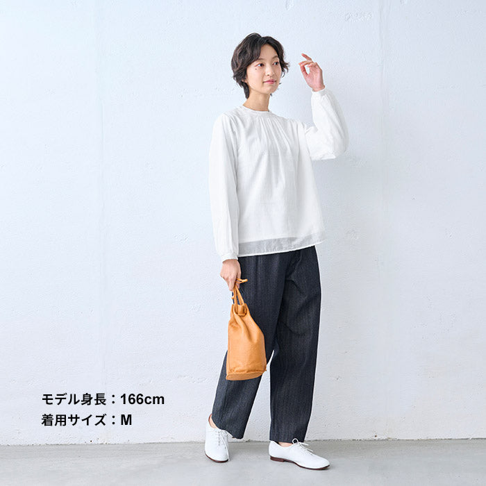 コットン100% 2枚仕立て シフォンブラウス ホワイト