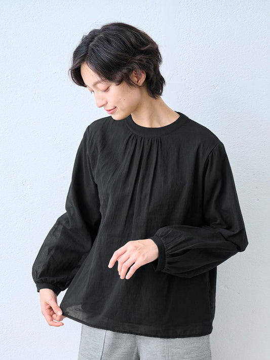 コットン100% 2枚仕立て シフォンブラウス