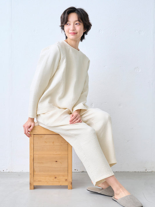 無染色 オーガニックコットン100% 6重ガーゼルームウェア