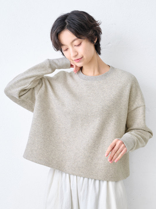 ニュージーランドウールコットン クロップド丈 トレーナー