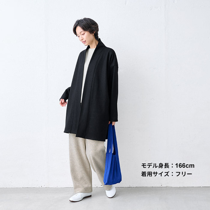 強圧縮ウール100%コーディガン ブラック