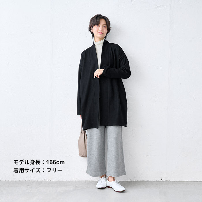 強圧縮ウール100%コーディガン ブラック