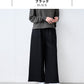 強圧縮ウール100% ワイドパンツ ブラック