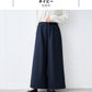 強圧縮ウール100% ワイドパンツ ネイビー