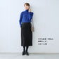 圧縮ウール100%裏地付きノーカラージャケット＋ロングスカート　ブラック