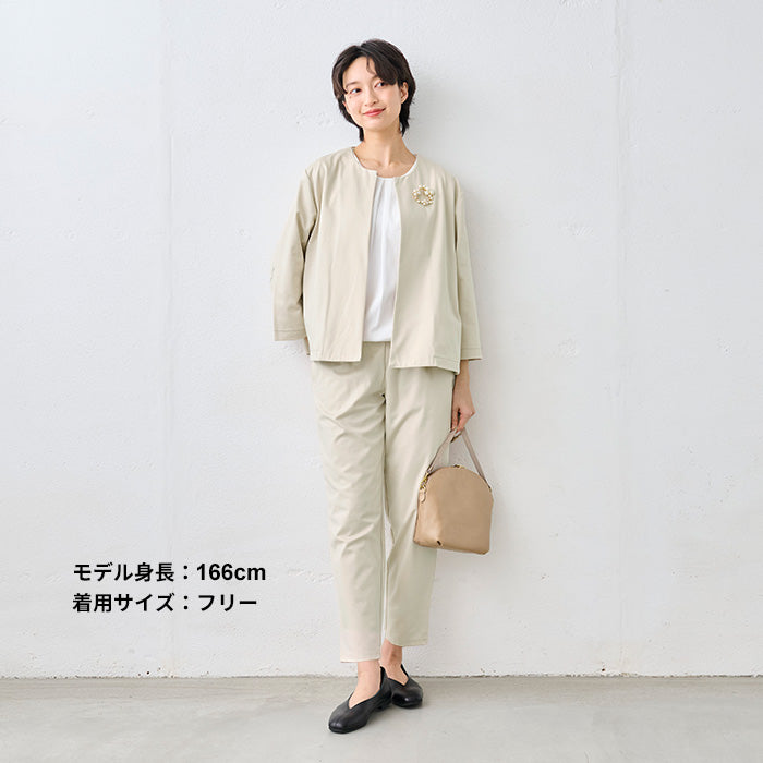 シルキーモックロディ― こなれジャケット ライトベージュ