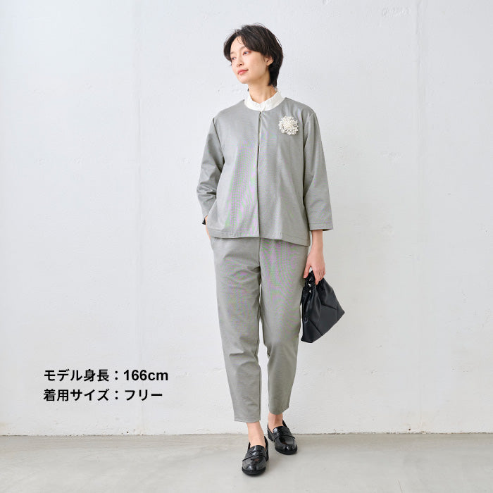 シルキーモックロディ― こなれジャケット ライト杢グレー
