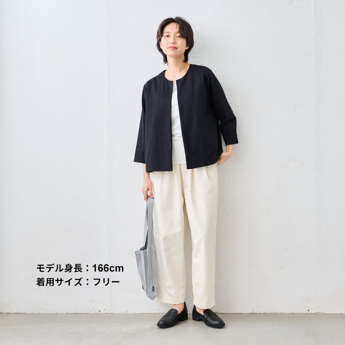 シルキーモックロディ― こなれジャケット ネイビーブラック