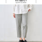 シルキーモックロディ―アンクルパンツ ライト杢グレー