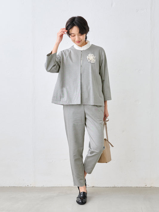 シルキーモックロディ―こなれジャケット+アンクルパンツ
