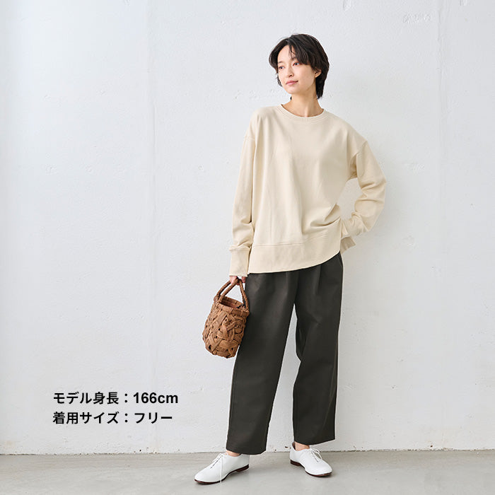 コットン100% しっかり裏毛のスリットスウェット エクリュ