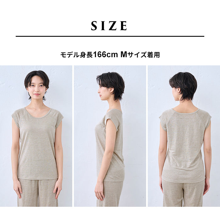 プレミアムリネン100% 汗取り フレンチスリーブインナー サイズ感