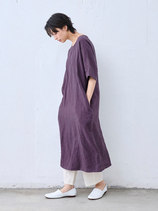 瀬戸内染リネン半袖ワンピース