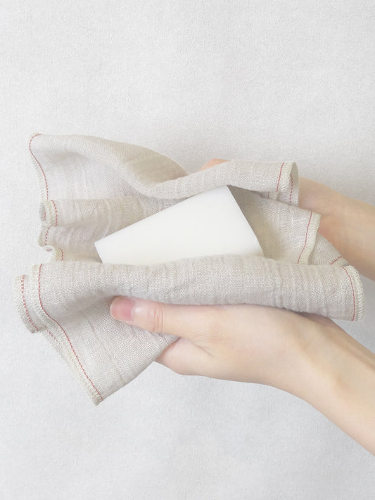 リネン100% すっきり洗える体洗いタオル