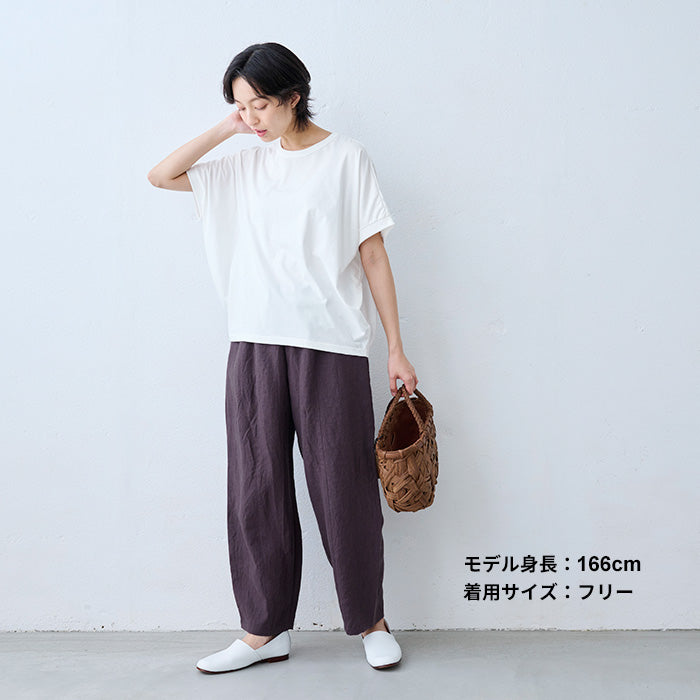 オーガニックコットン100%強撚 バルーンTシャツ ホワイト