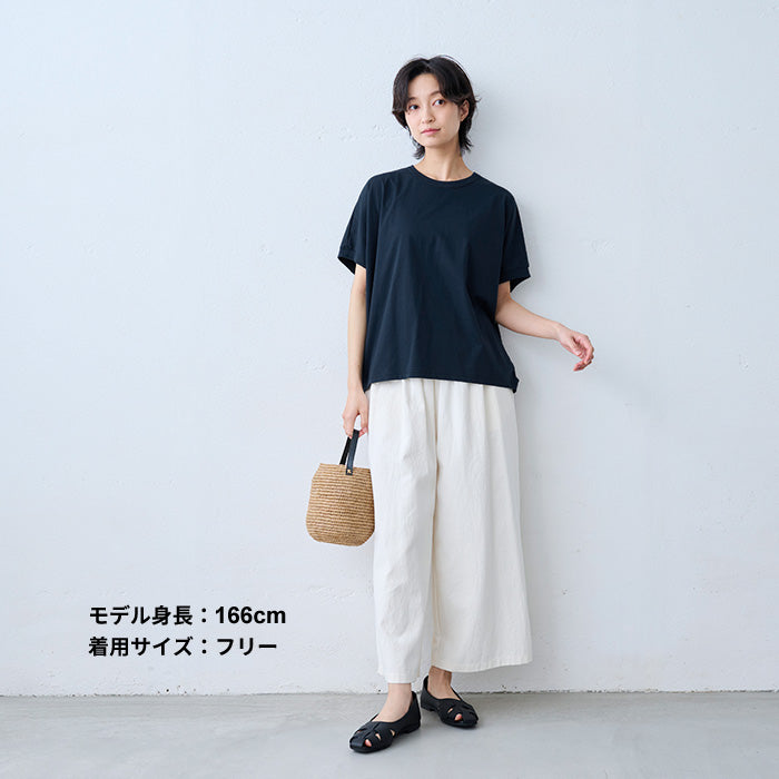 オーガニックコットン100%強撚 バルーンTシャツ ネイビー