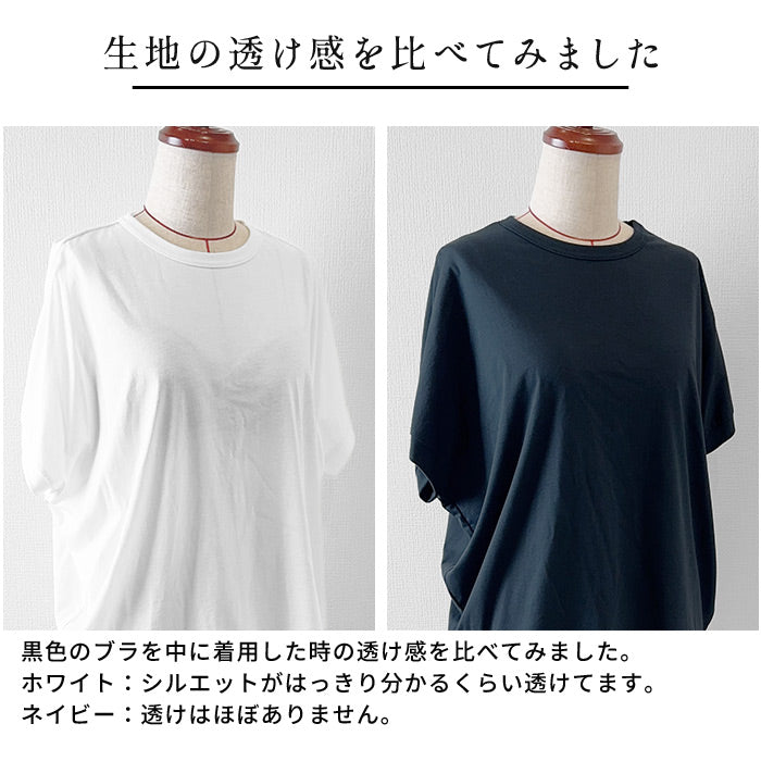 オーガニックコットン100%強撚 バルーンTシャツ 生地の透け感