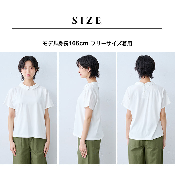 オーガニックコットン100%強撚 襟付きプルオーバー サイズ