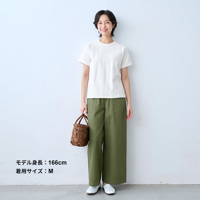 ストレッチ フライス コットン Tシャツ オフホワイト