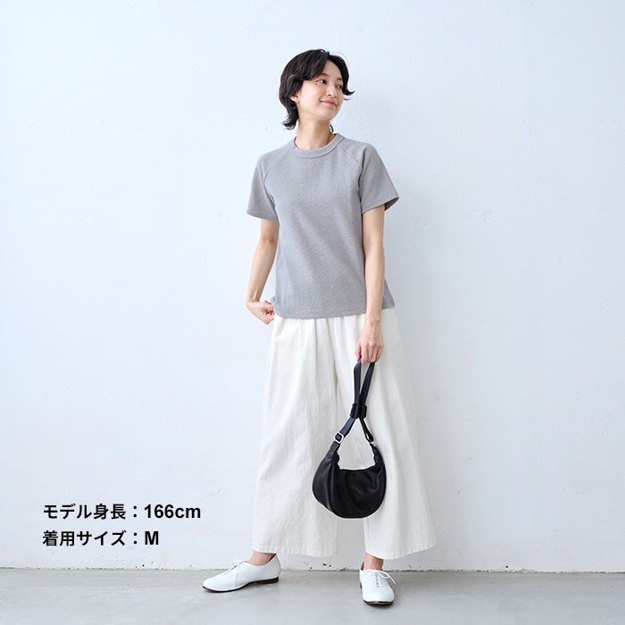 ストレッチ フライス コットン Tシャツ 杢グレー
