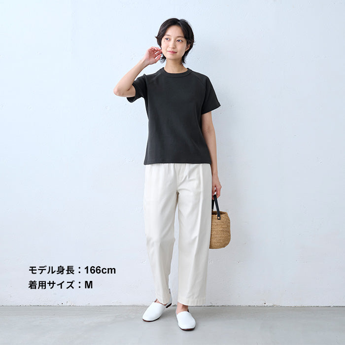 ストレッチ フライス コットン Tシャツ ブラック