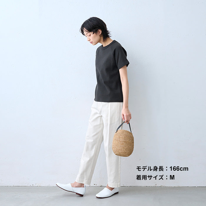 ストレッチ フライス コットン Tシャツ ブラック