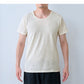 プレミアムエアーリネン100% メンズインナーTシャツ オフホワイト