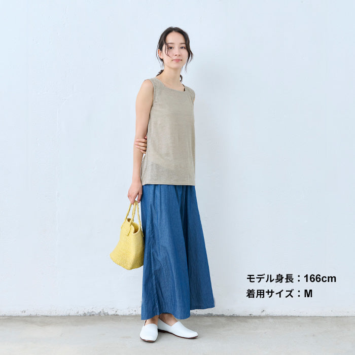 プレミアムリネン100% ちら見えしない タンクトップ　生成