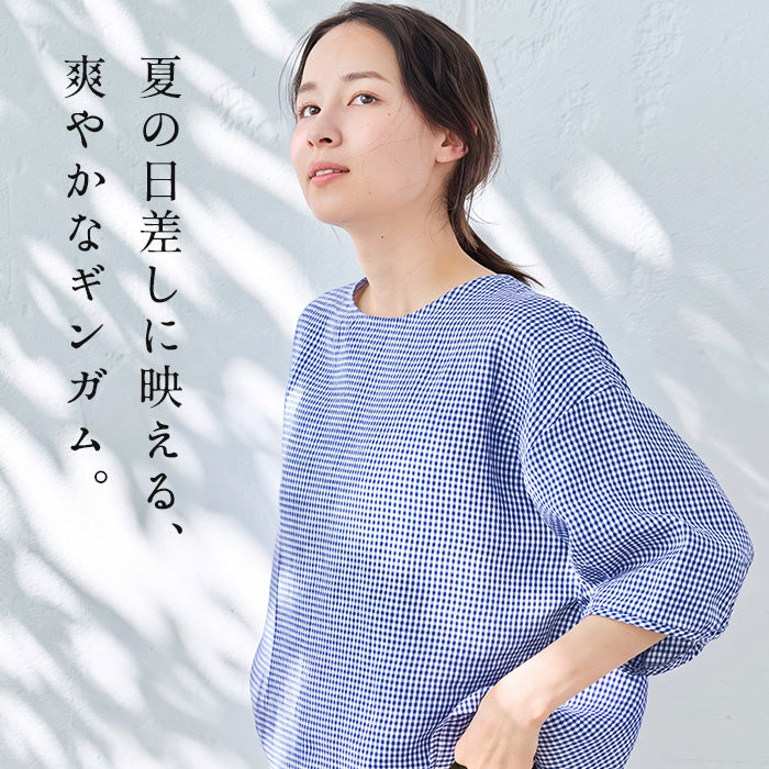 60番手フレンチリネン100% 袖タックブラウス 商品説明