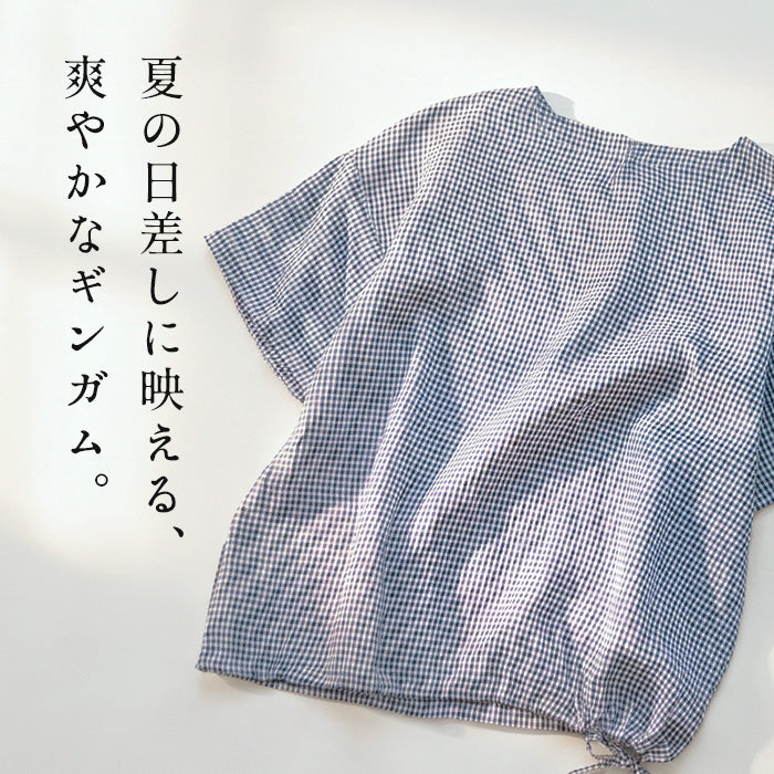 60番手フレンチリネン100% 裾紐付きブラウス 商品説明