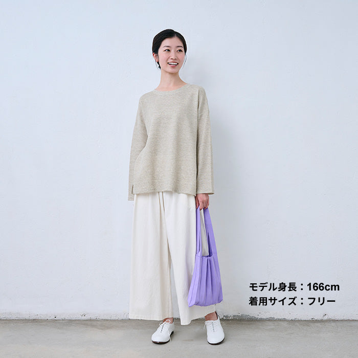 リネンコットンダブルフェイス 長袖プルオーバー 生成