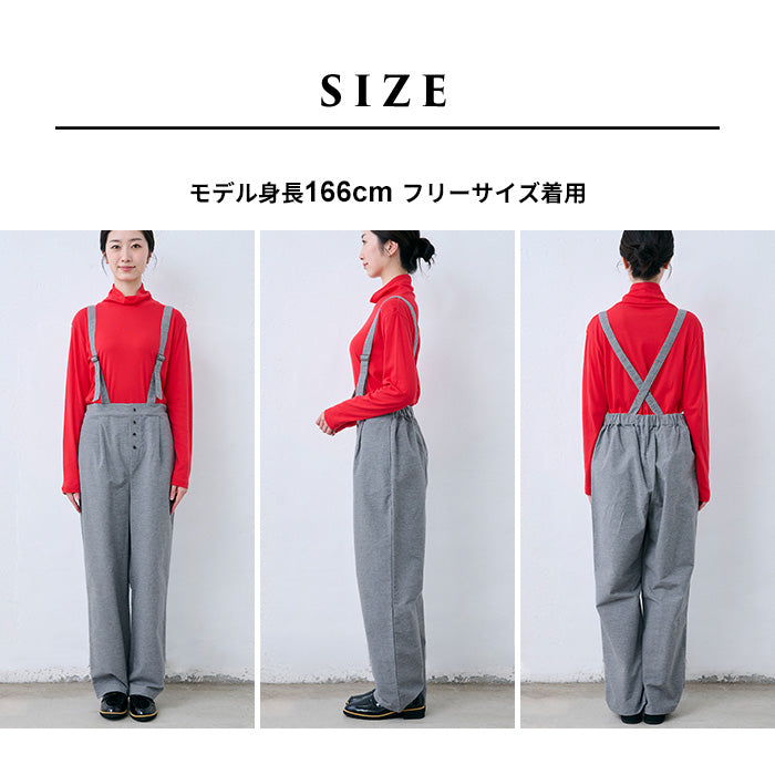 サスペンダー風コットンサロペットパンツ サイズ